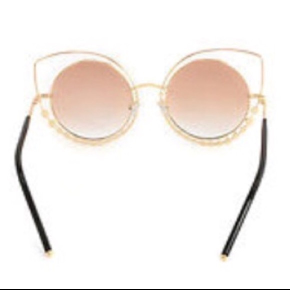 GOLD Rhinestone Geometric point Round Sunglasses - Picture 8 of 8